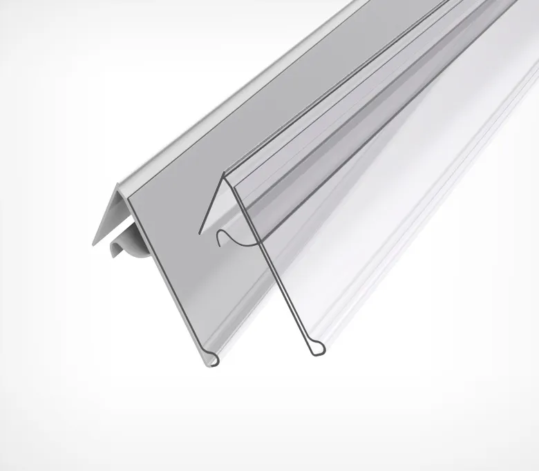 Ценникодержатель на корзины из металлических прутьев KOL39 длина 1000 мм, цвет белый