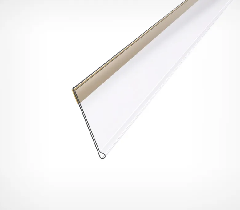 Ценникодержатель полочный самоклеящийся DBR39 длина 100 мм., цвет прозрачный