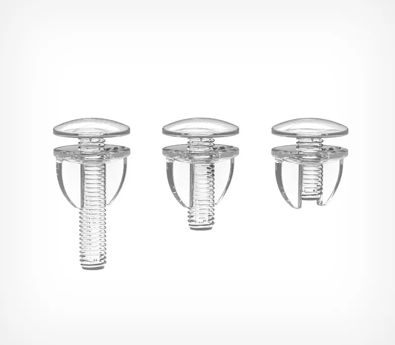 Винт и гайка пластиковый с ушками VIKING SCREW-25, цвет прозрачный