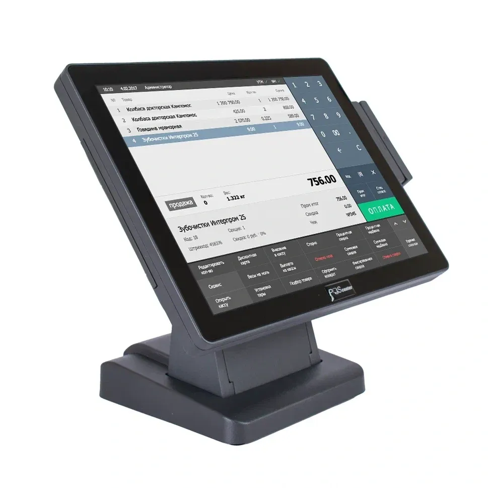 Сенсорный моноблок POSCenter JAM (15", P-CAP, J4125; 4Gb RAM; 64Gb SSD; MSR) Windows 10 IoT Entry