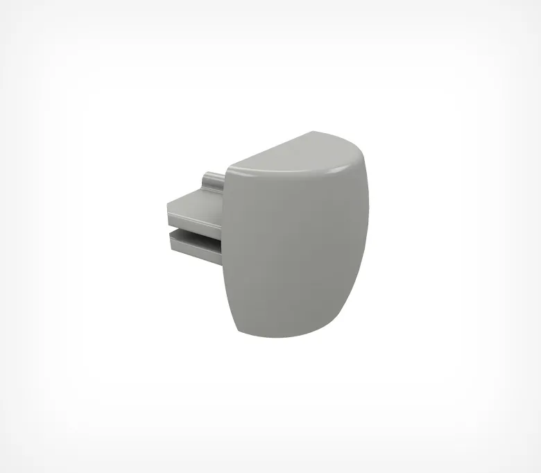 Заглушка пластиковая без петли ECO-CAP-END для подвесного профиля ECOTRACK-18 (FLYTRACK), цвет серый