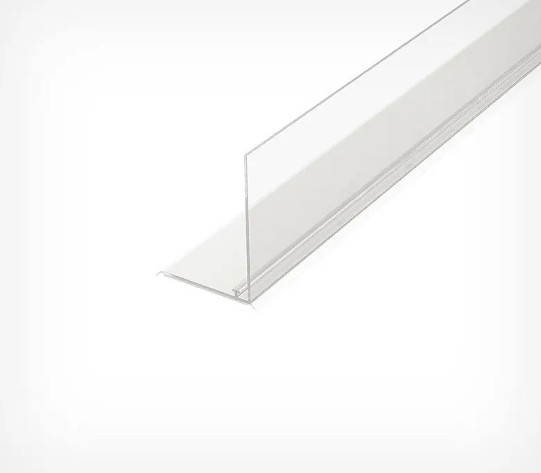 Ограничитель пластиковый передний высотой 80 мм с Т-профилем L-RAIL80-TF, длина 1250 мм со всп. ско