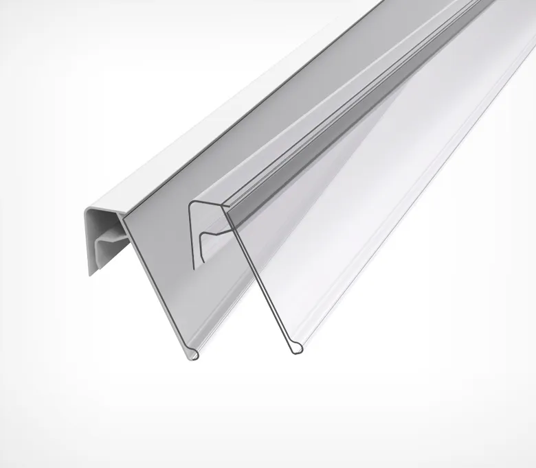 Ценникодержатель на корзины из металлических прутьев KE39 длина 1330 мм, цвет прозрачный