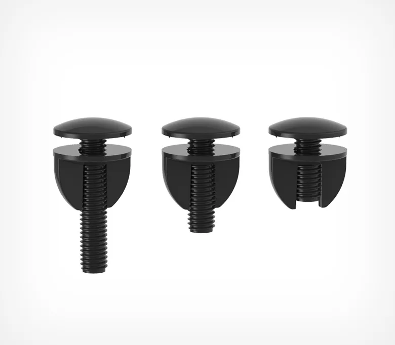 Винт и гайка пластиковый с ушками VIKING SCREW-12, цвет черный