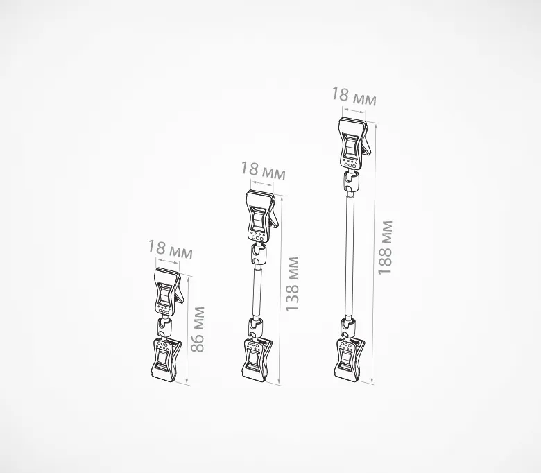 Ценникодержатель на прищепке малый универсальный FXS-DBL ножка 50 мм.