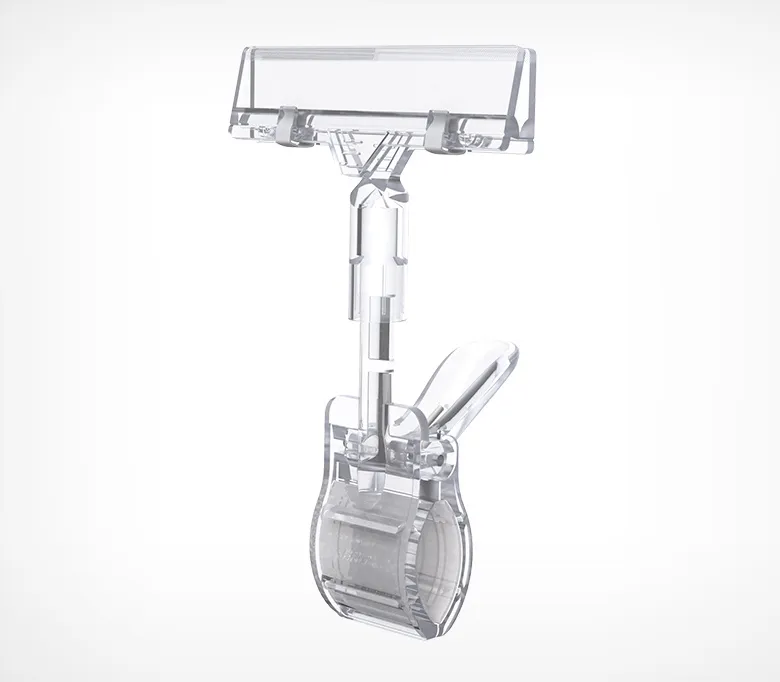 Ценникодержатель на прищепке большой универсальный CLAMP-DBL 100, прозрачный