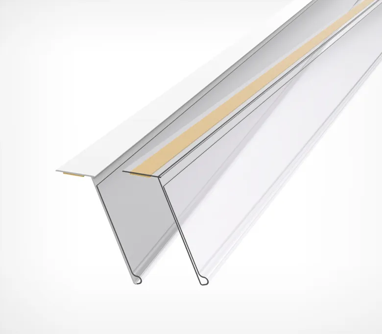 Ценникодержатель полочный самоклеящийся HEL39 длина 1000 мм, цвет прозрачный