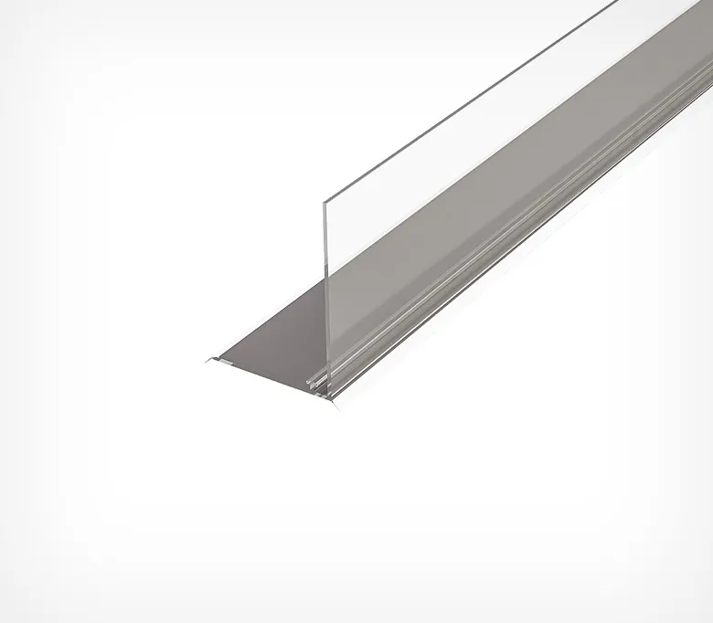 Ограничитель пластиковый передний высотой 80 мм с Т-профилем L-RAIL80-TM с магнит. скотчем, 1250 мм