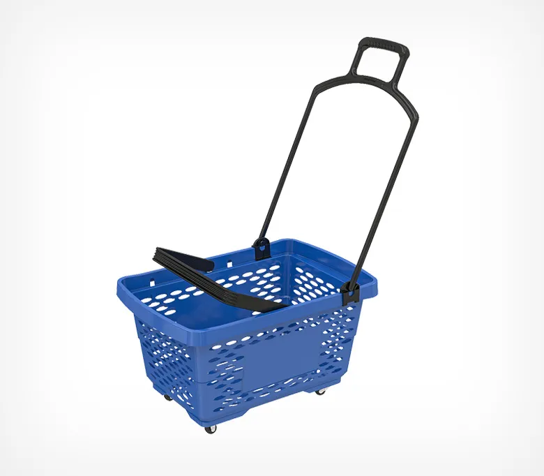 Корзина-тележка пластиковая с 2 пластиковыми ручками, DISCO, цвет синий