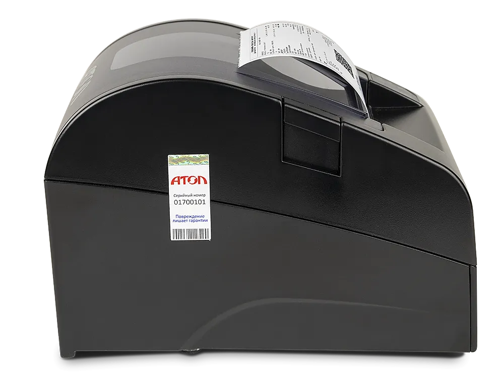 ККТ АТОЛ FPrint-22ПТК. Черный. Без ФН. USB. RS-232. Ethernet. 5.0