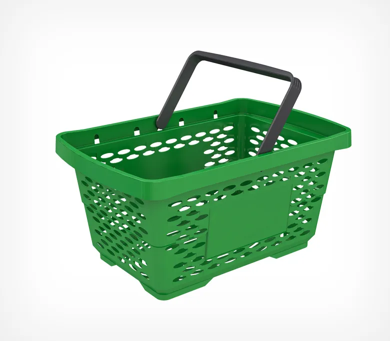 Корзина пластиковая с 1 пластиковой ручкой, JAZZ, цвет зеленый