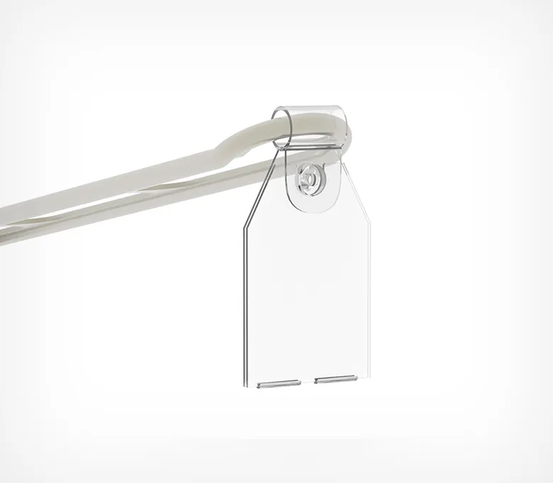 Ценникодержатель на крючок откидной PP-TAG 27х30 мм, цвет прозрачный
