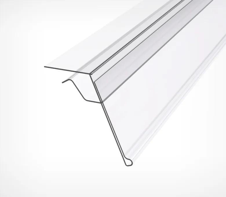 Ценникодержатель для крепления на стеклянные полки GLS39, длина 1250 мм, цвет белый