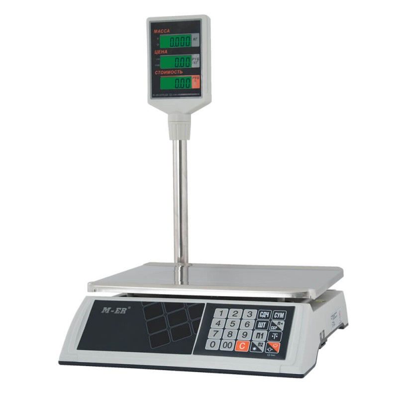 Торговые весы M-ER 326 ACP-15.2 "Slim" LCD Белые