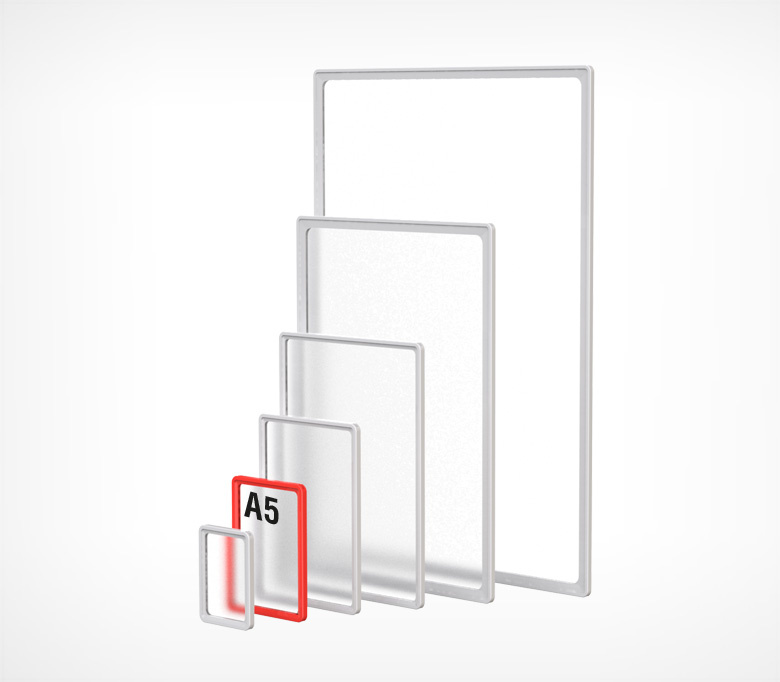 Рамка из ударопрочного пластика с закругленными углами PF-A5, цвет прозрачный