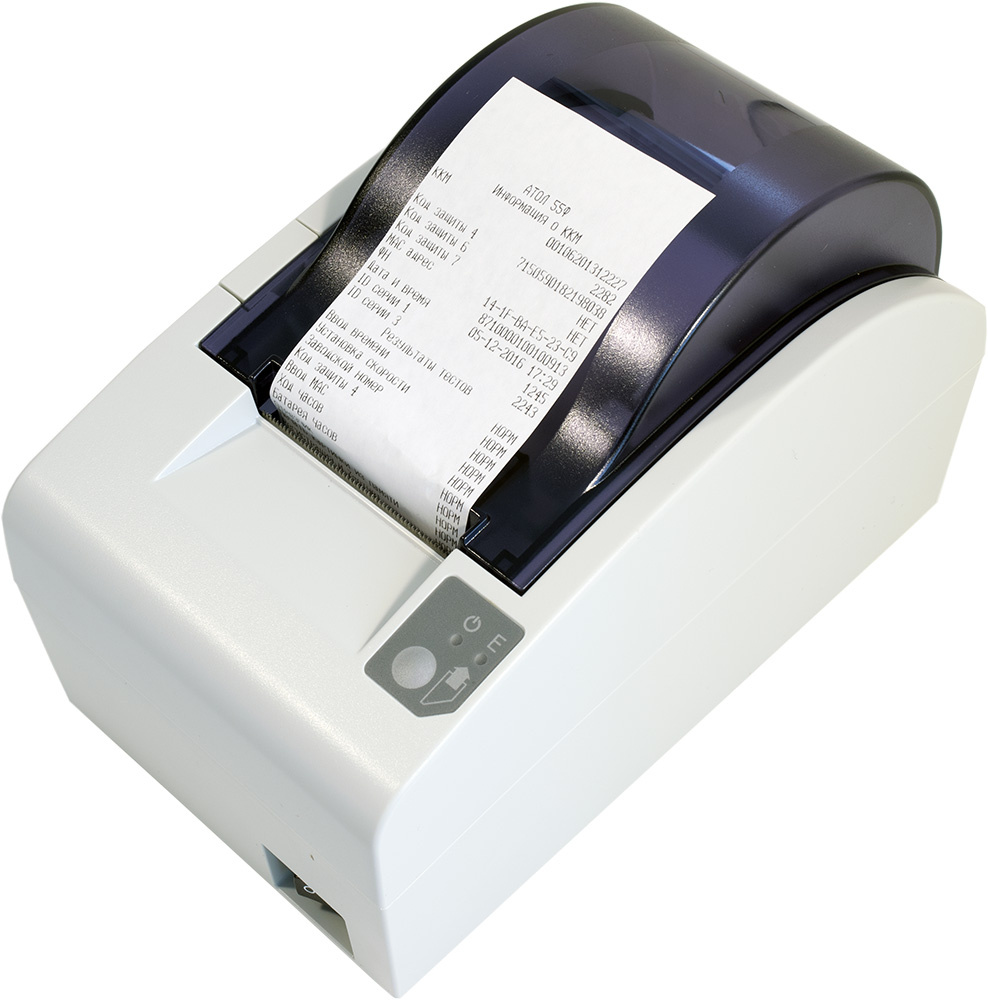 ККТ АТОЛ 55Ф. Белый. Без ФН. USB. RS-232. Ethernet. 5.0