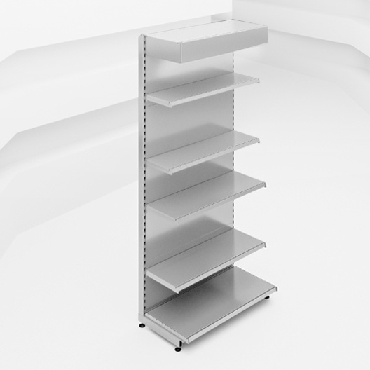 Пристенный стеллаж L=1250 мм H=2250 мм с навесом с подсветкойEco Line