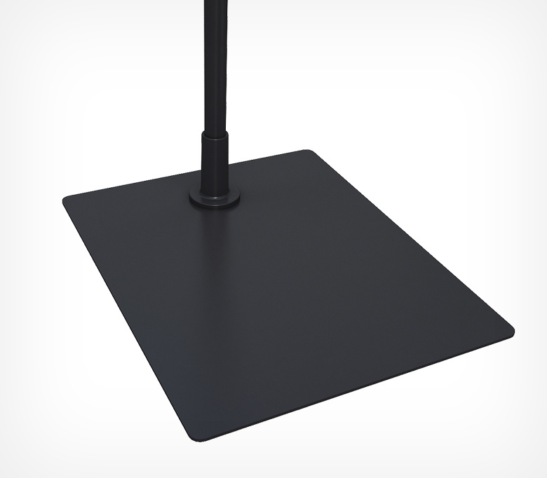 Подставка прямоугольная металлическая BASE-ML с пеньком, винт M6, цвет черный